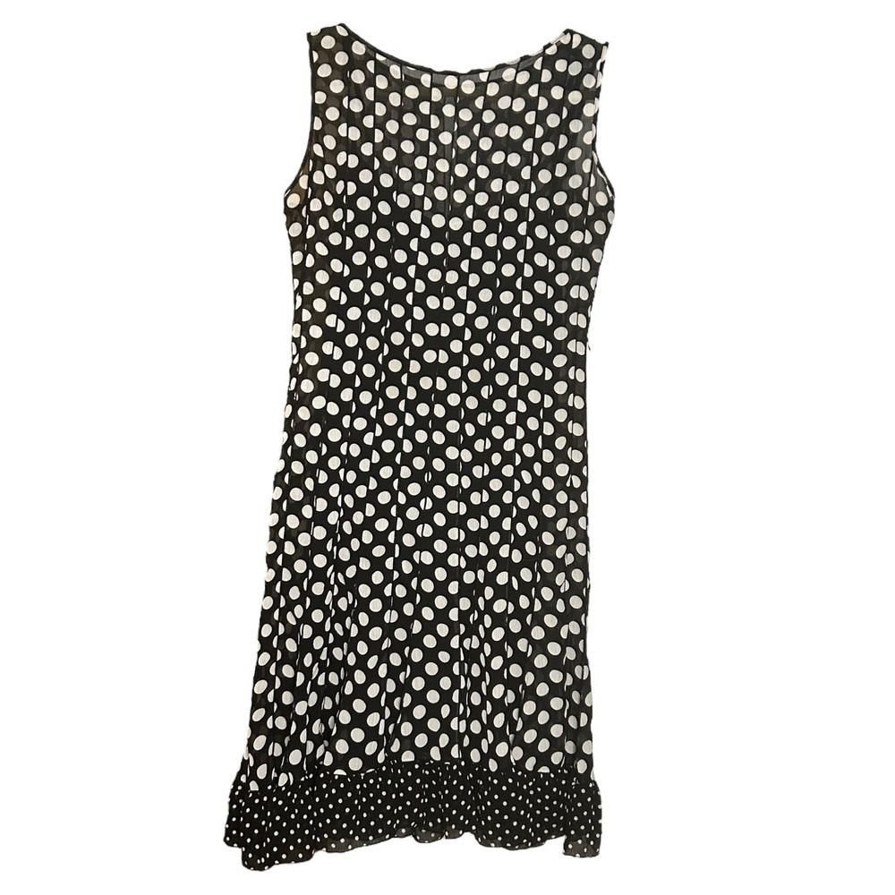 Vintage Black and White Polka Dot Dress Size 10